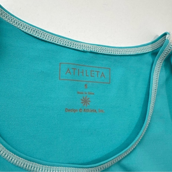 Athleta women’s Sz S Blue Swim long-sleeve top/rash guard nylon / spandex blend - Picture 6 of 11